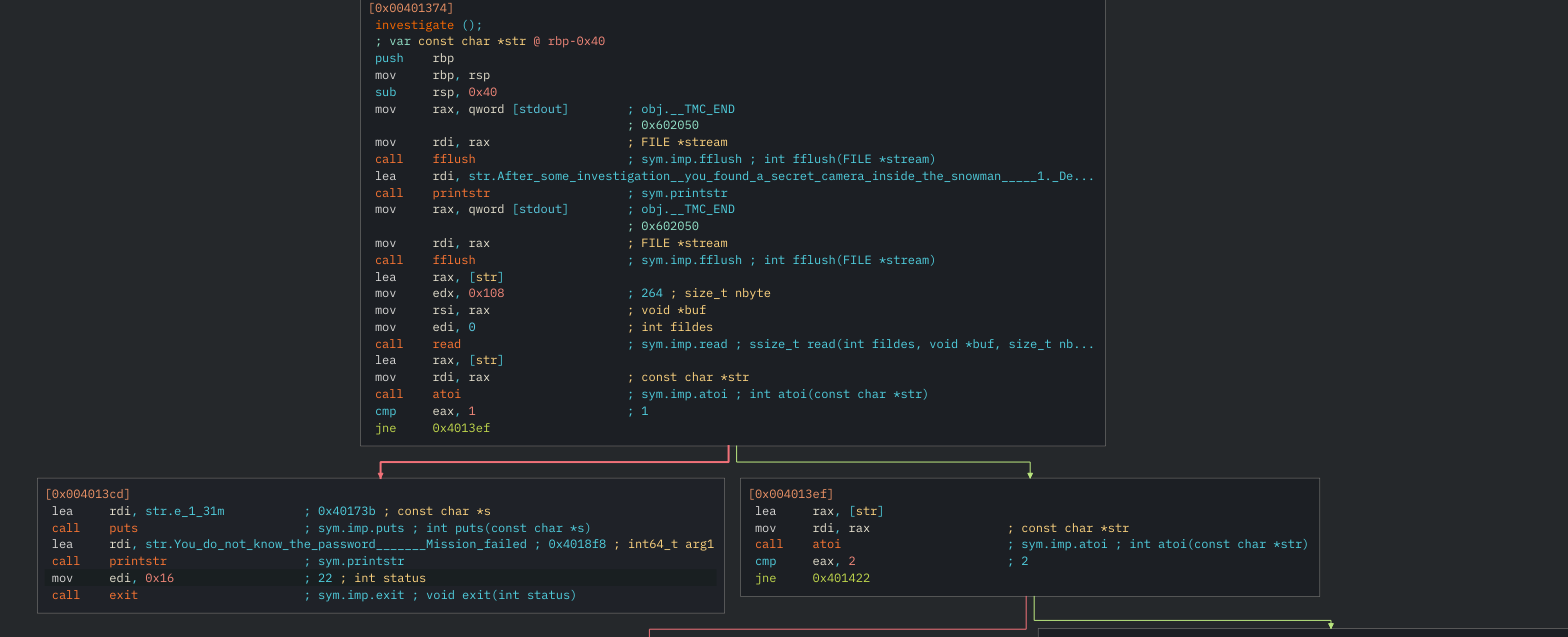 dissasembly of investigate function
